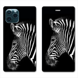 RV Housse cuir portefeuille pour Samsung Galaxy S20 savane Zebra