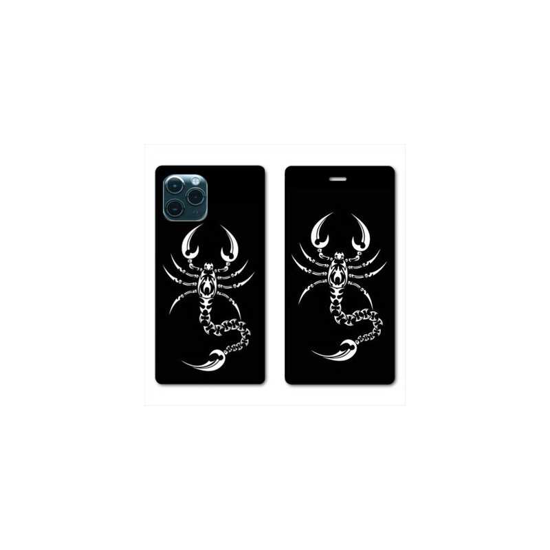 RV Housse cuir portefeuille pour Samsung Galaxy S20 scorpion