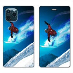 RV Housse cuir portefeuille pour Samsung Galaxy S20 Snowboard saut