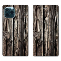 RV Housse cuir portefeuille pour Samsung Galaxy S20 Texture bois