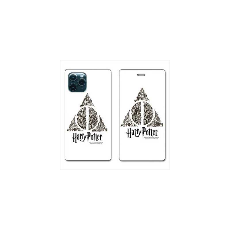 RV Housse cuir portefeuille pour Samsung Galaxy S20 WB License harry potter pattern triangle Blanc