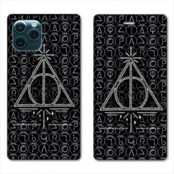 RV Housse cuir portefeuille pour Samsung Galaxy S20 WB License harry potter pattern triangle noir