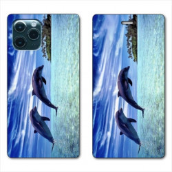 RV Housse cuir portefeuille pour Samsung Galaxy S20 Ultra Dauphin ile