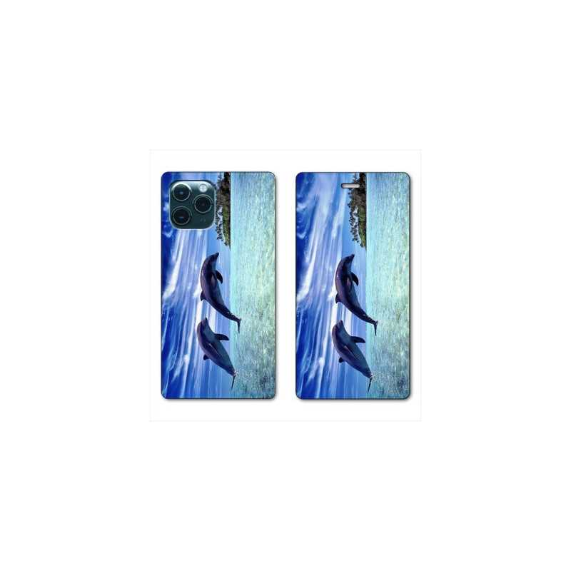 RV Housse cuir portefeuille pour Samsung Galaxy S20 Ultra Dauphin ile