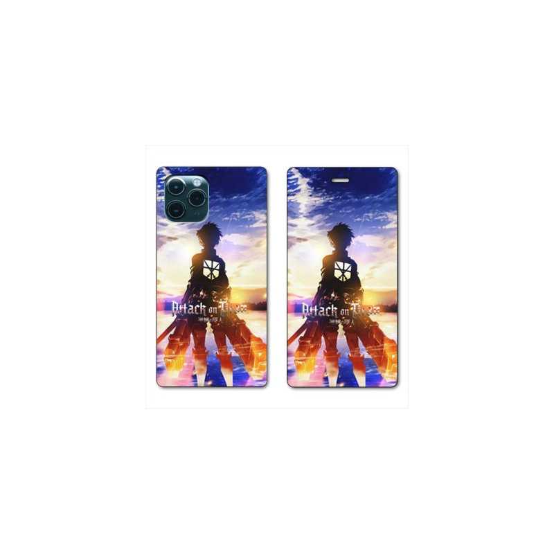 RV Housse cuir portefeuille pour Samsung Galaxy S20 Ultra Manga Attaque titans Soleil