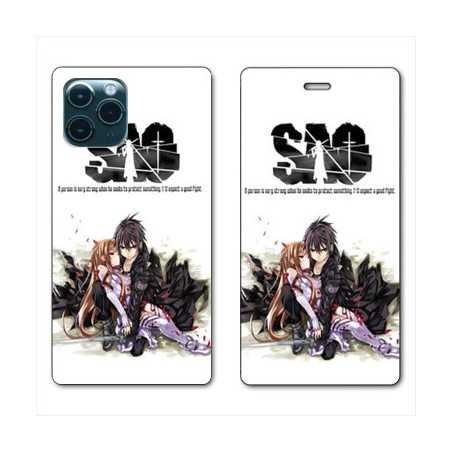 RV Housse cuir portefeuille pour Samsung Galaxy S20 Ultra Manga SAO sword Art Online blanc