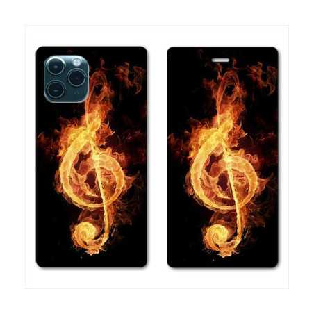 RV Housse cuir portefeuille pour Samsung Galaxy S20 Ultra Musique clé sol feu N