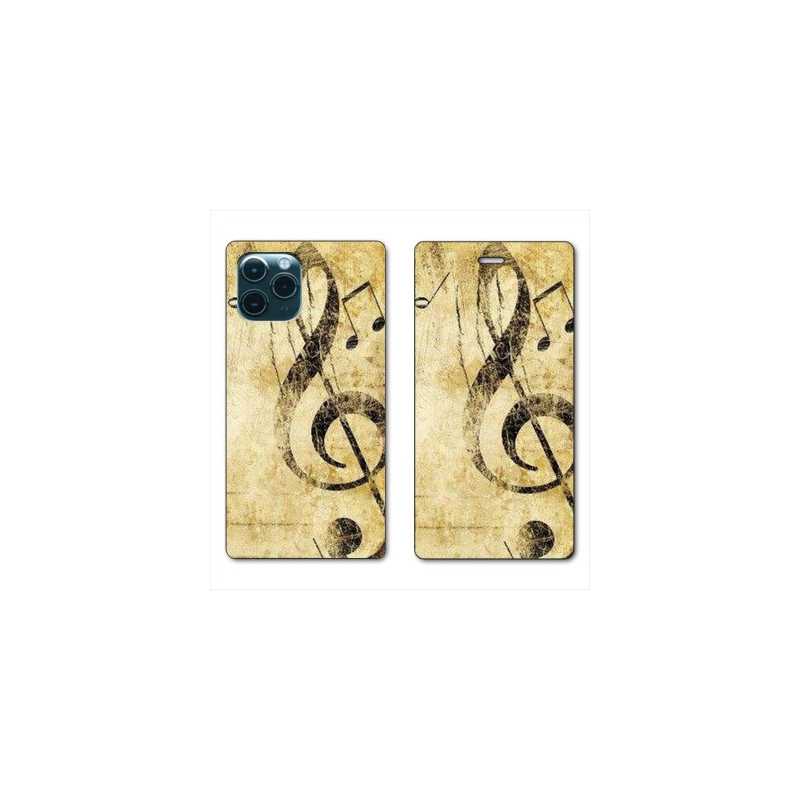 RV Housse cuir portefeuille pour Samsung Galaxy S20 Ultra Musique clé sol vintage