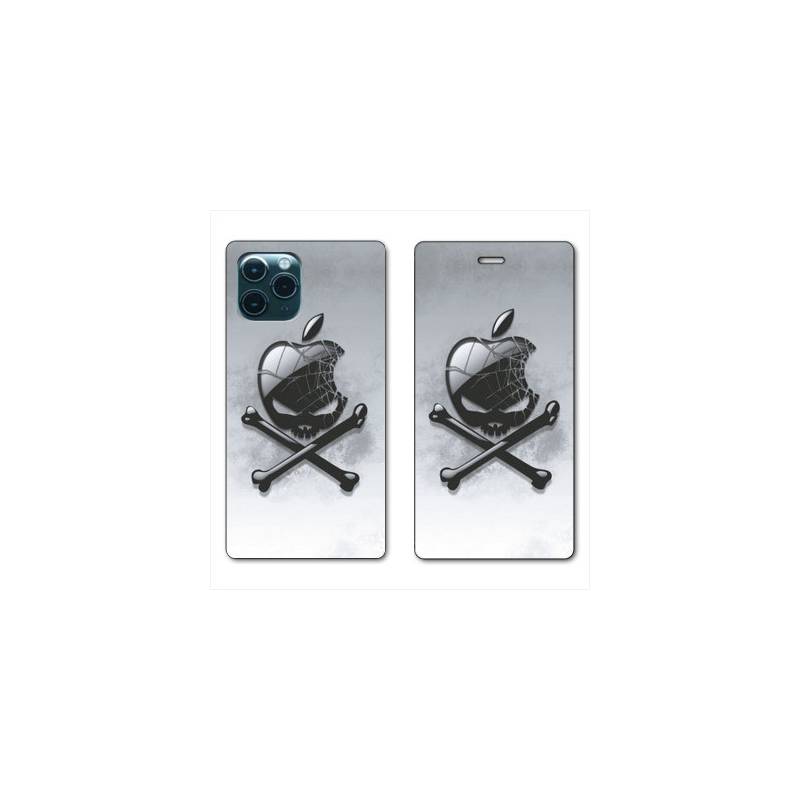 RV Housse cuir portefeuille pour Samsung Galaxy S20 Ultra Pomme Tete mort