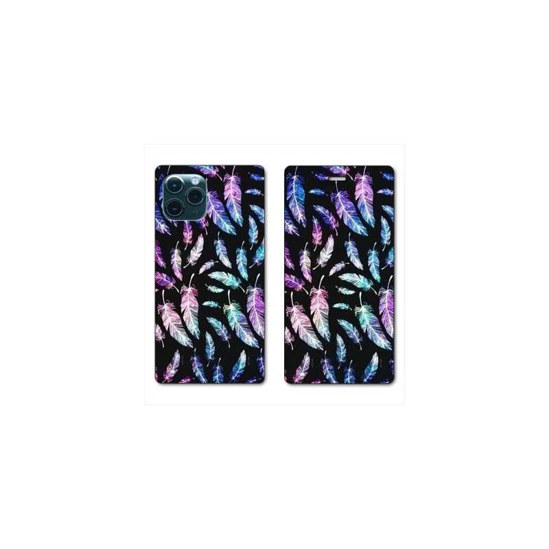 RV Housse cuir portefeuille pour Samsung Galaxy S20 Ultra Psychedelic Plume