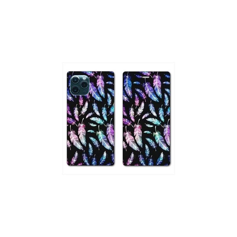 RV Housse cuir portefeuille pour Samsung Galaxy S20 Ultra Psychedelic Plume