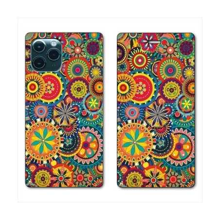 RV Housse cuir portefeuille pour Samsung Galaxy S20 Ultra Psychedelic Roue