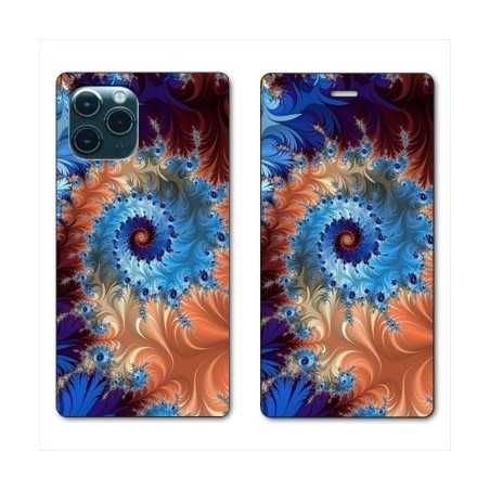 RV Housse cuir portefeuille pour Samsung Galaxy S20 Ultra Psychedelic Spirale