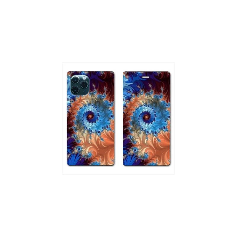 RV Housse cuir portefeuille pour Samsung Galaxy S20 Ultra Psychedelic Spirale