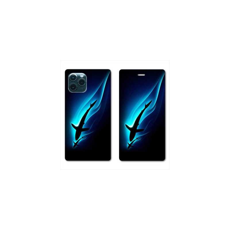RV Housse cuir portefeuille pour Samsung Galaxy S20 Ultra Requin Noir