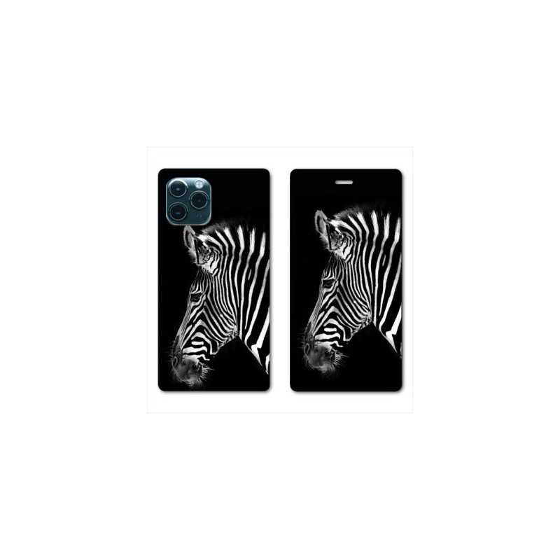 RV Housse cuir portefeuille pour Samsung Galaxy S20 Ultra savane Zebra
