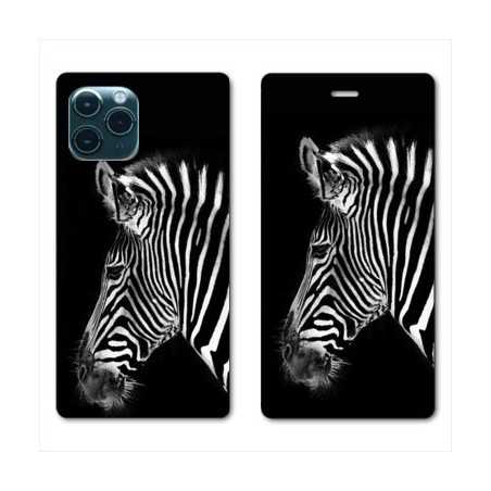 RV Housse cuir portefeuille pour Samsung Galaxy S20 Ultra savane Zebra