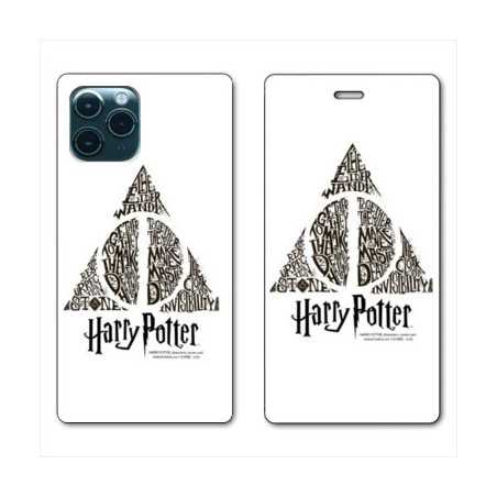 RV Housse cuir portefeuille pour Samsung Galaxy S20 Ultra WB License harry potter pattern triangle Blanc