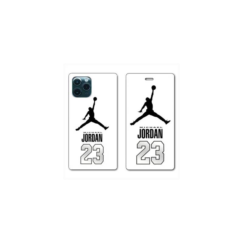 RV Housse cuir portefeuille pour Samsung Galaxy S20 Ultra Jordan 23 Blanc