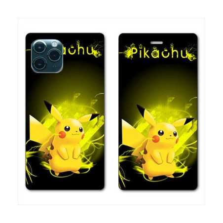 RV Housse cuir portefeuille pour Samsung Galaxy S20 Ultra Pokemon Pikachu eclair