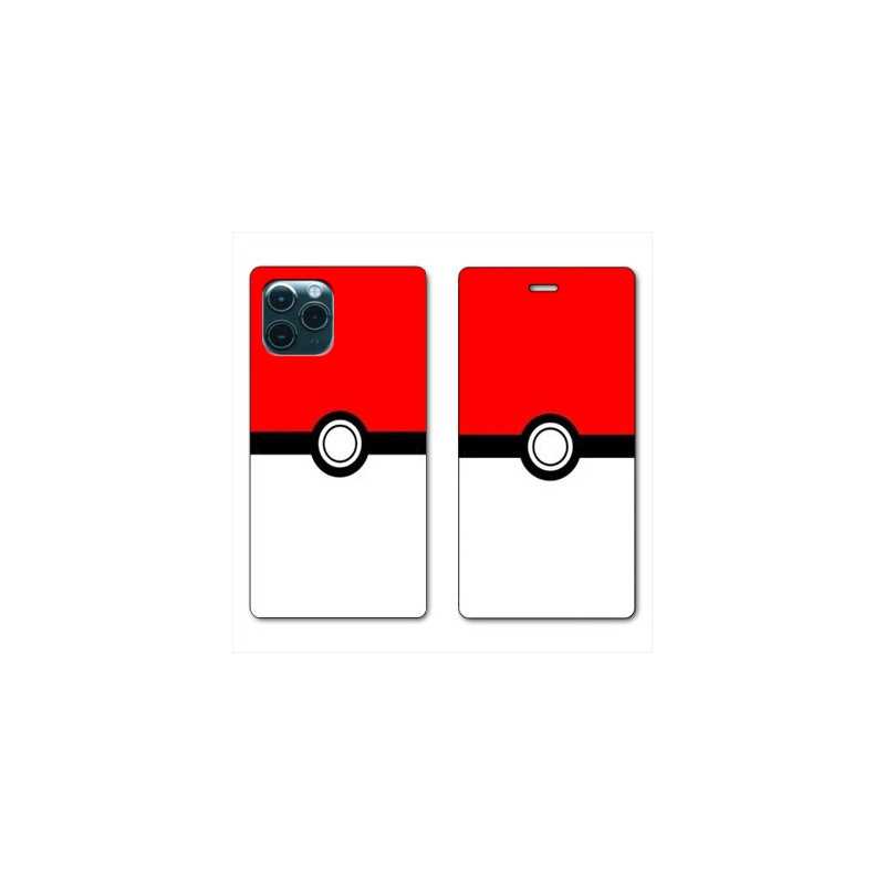 RV Housse cuir portefeuille pour Samsung Galaxy S20 Ultra Pokemon Pokeball