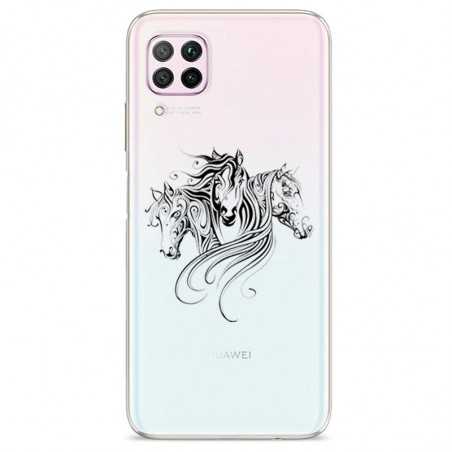 Coque transparente pour Huawei P40 Lite chevaux