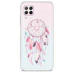 Coque transparente pour Huawei P40 Lite feminine attrape reve rose