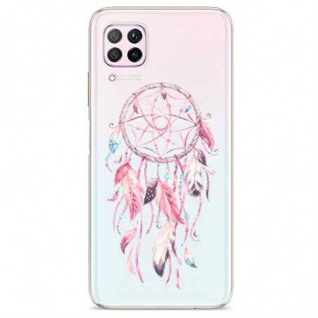 Coque transparente pour Huawei P40 Lite feminine attrape reve rose