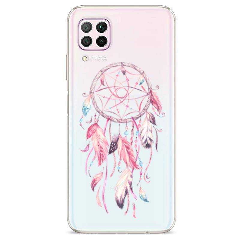 Coque transparente pour Huawei P40 Lite feminine attrape reve rose