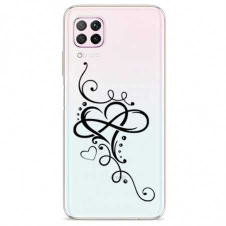 Coque transparente pour Huawei P40 Lite feminine coeur infini
