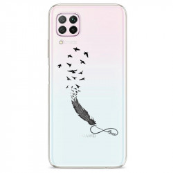 Coque transparente pour Huawei P40 Lite feminine plume infini