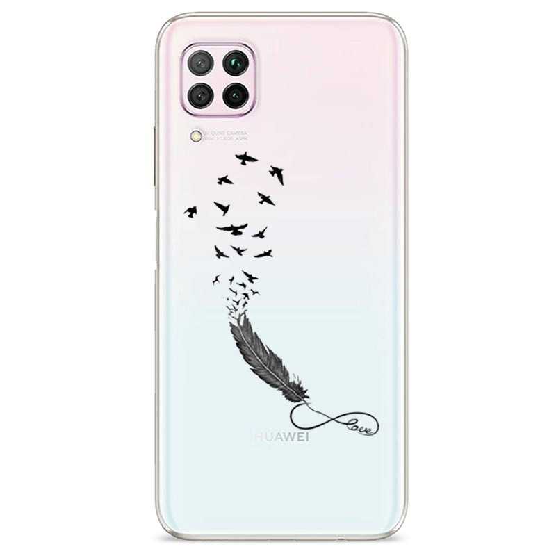 Coque transparente pour Huawei P40 Lite feminine plume infini