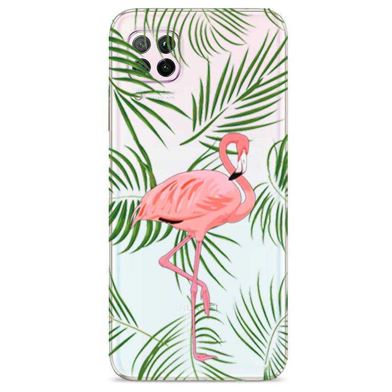 Coque transparente pour Huawei P40 Lite Flamant Rose
