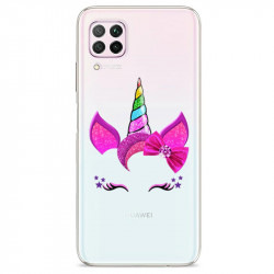 Coque transparente pour Huawei P40 Lite Licorne paillette