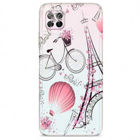 Coque transparente pour Huawei P40 Lite Paris mongolfiere