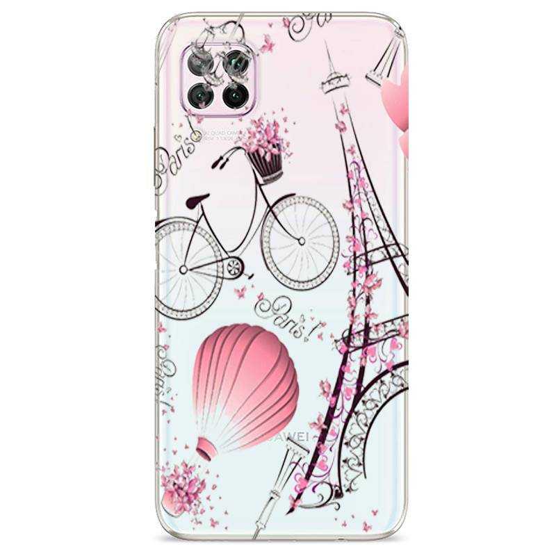 Coque transparente pour Huawei P40 Lite Paris mongolfiere