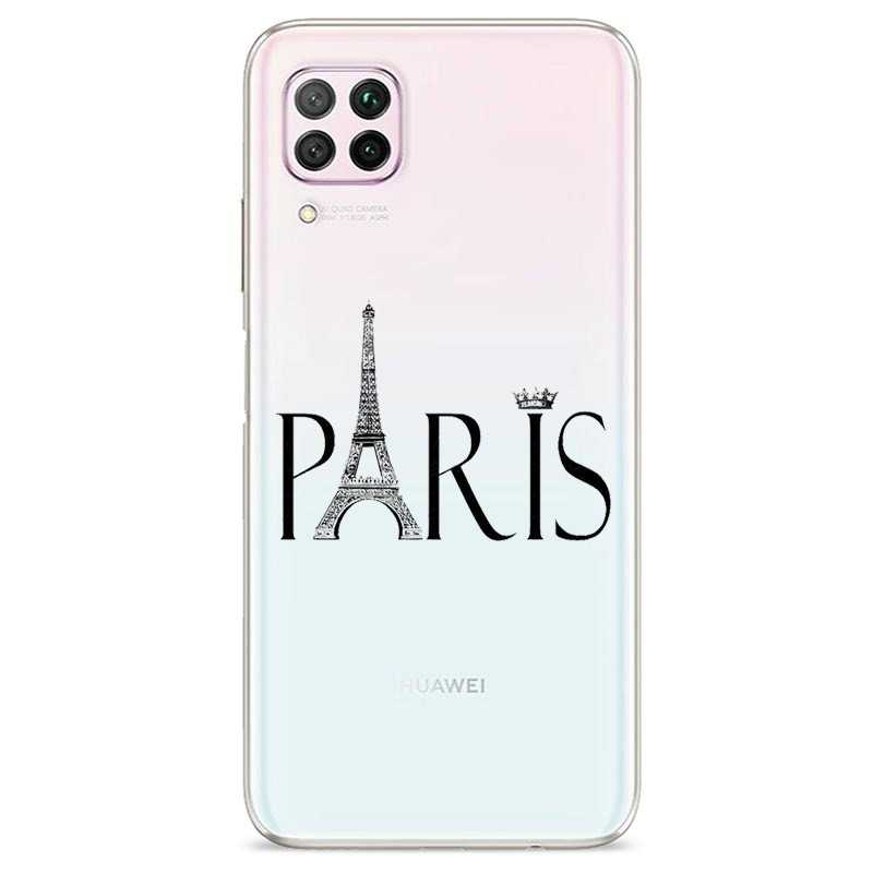 Coque transparente pour Huawei P40 Lite Paris noir