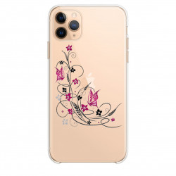 Coque transparente pour Samsung Galaxy S20 Ultra feminine fleur papillon