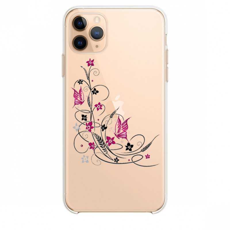 Coque transparente pour Samsung Galaxy S20 Ultra feminine fleur papillon