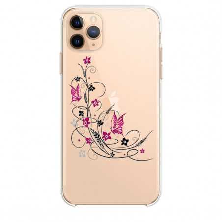 Coque transparente pour Samsung Galaxy S20 Ultra feminine fleur papillon