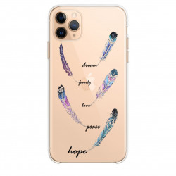 Coque transparente pour Samsung Galaxy S20 Ultra feminine plume couleur