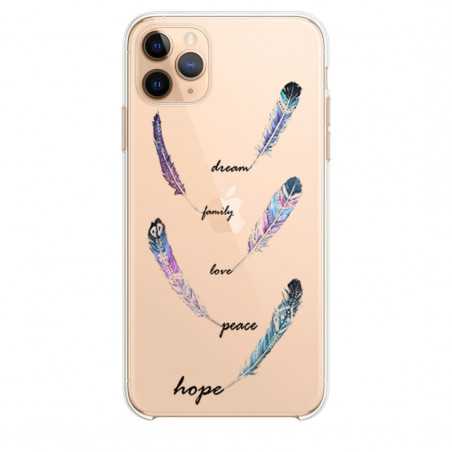 Coque transparente pour Samsung Galaxy S20 Ultra feminine plume couleur