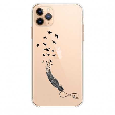 Coque transparente pour Samsung Galaxy S20 Ultra feminine plume infini