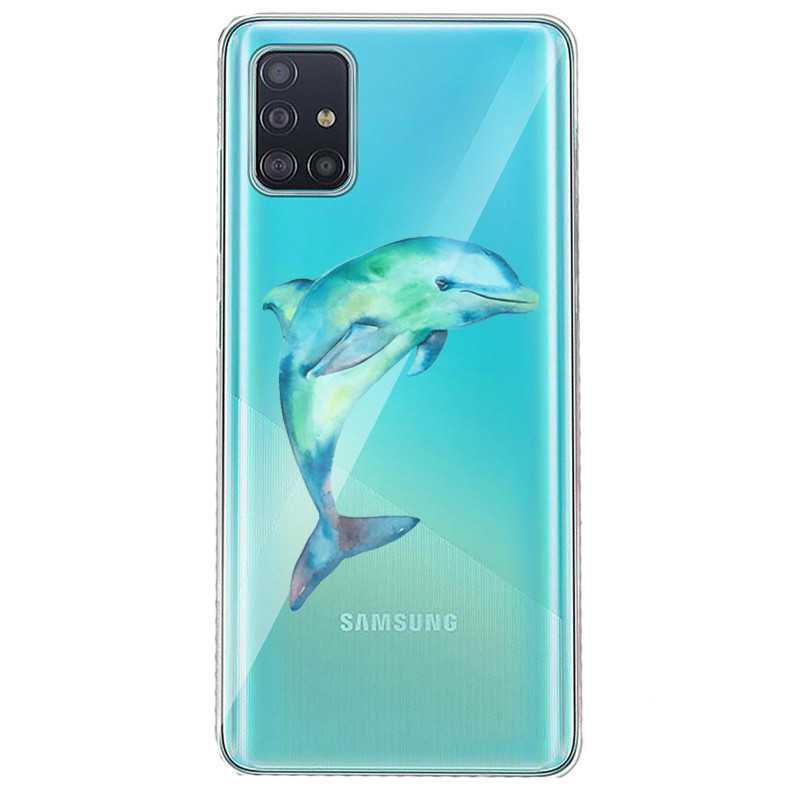Coque transparente pour Samsung Galaxy S20 Dauphin Encre