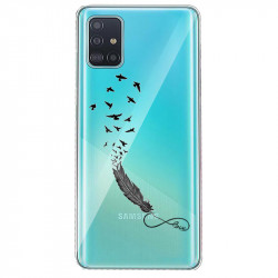 Coque transparente pour Samsung Galaxy S20 feminine plume infini