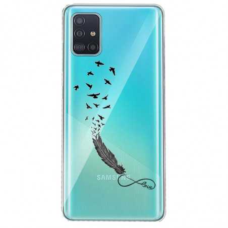 Coque transparente pour Samsung Galaxy S20 feminine plume infini