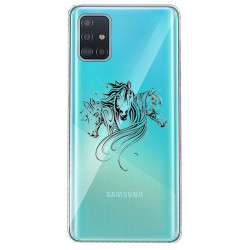 Coque transparente pour Samsung Galaxy S20 Plus chevaux