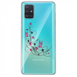 Coque transparente pour Samsung Galaxy S20 Plus feminine fleur papillon