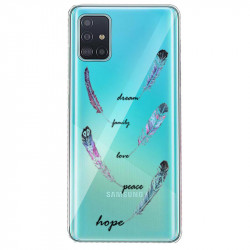 Coque transparente pour Samsung Galaxy S20 Plus feminine plume couleur