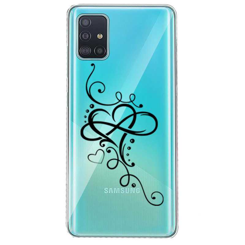 Coque transparente pour Huawei P40 feminine coeur infini